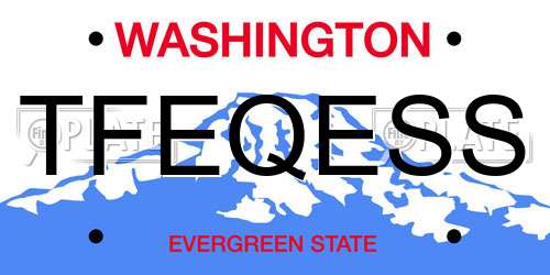 TFEQESS Washington License Plate