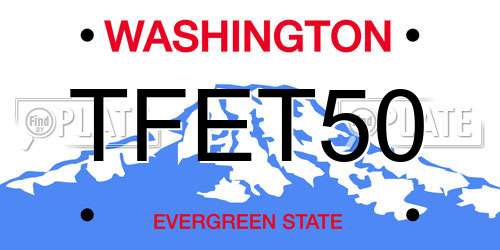 TFET50 Washington License Plate