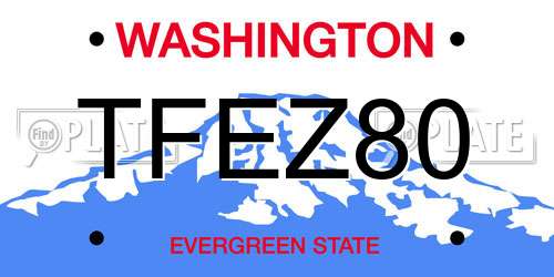 TFEZ80 Washington License Plate