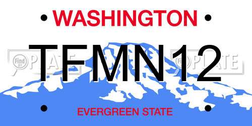 TFMN12 Washington License Plate
