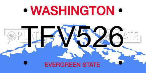 TFV526 Washington License Plate