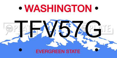 TFV57G Washington License Plate