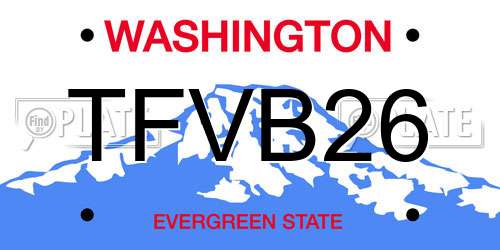 TFVB26 Washington License Plate