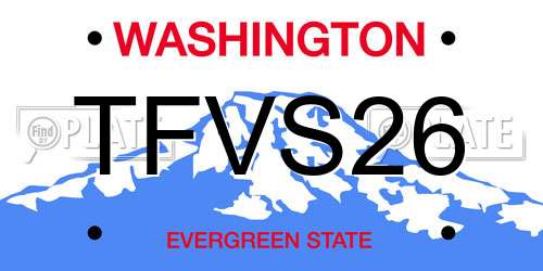 TFVS26 Washington License Plate