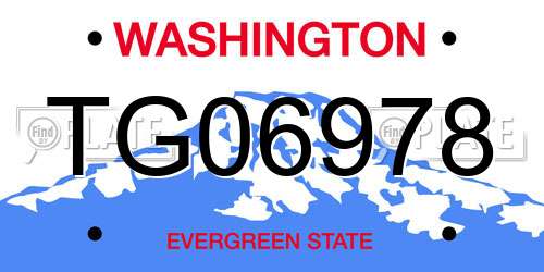 TG06978 Washington License Plate