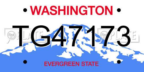 TG47173 Washington License Plate