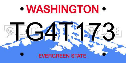 TG4T173 Washington License Plate