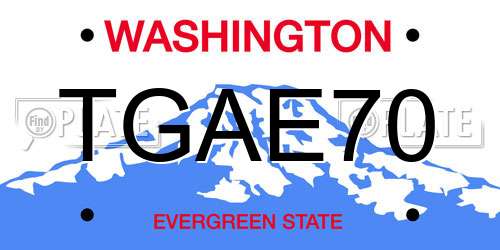 TGAE70 Washington License Plate