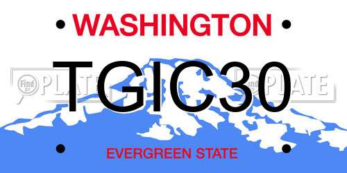 TGIC30 Washington License Plate