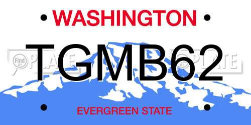 TGMB62 Washington License Plate