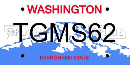 TGMS62 Washington License Plate