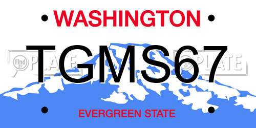 TGMS67 Washington License Plate