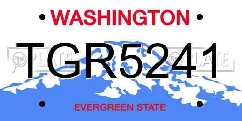 TGR5241 Washington License Plate