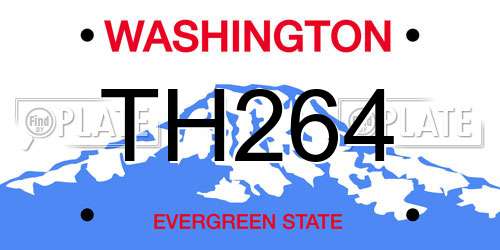 TH264 Washington License Plate