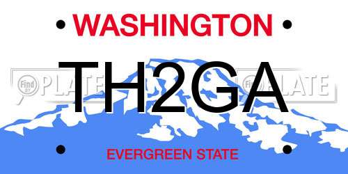 TH2GA Washington License Plate
