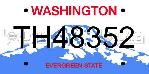 TH48352 Washington License Plate