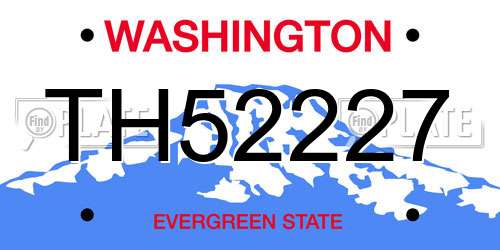 TH52227 Washington License Plate