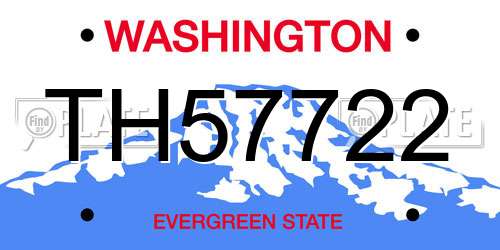 TH57722 Washington License Plate