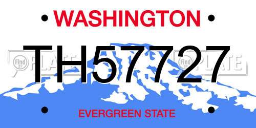 TH57727 Washington License Plate