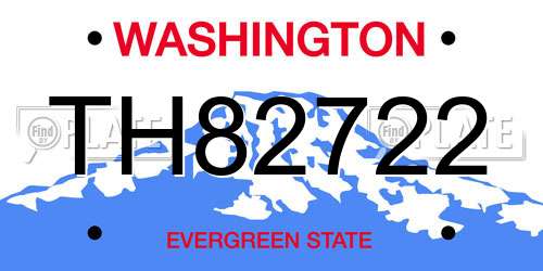 TH82722 Washington License Plate