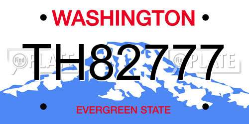 TH82777 Washington License Plate