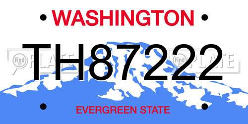 TH87222 Washington License Plate