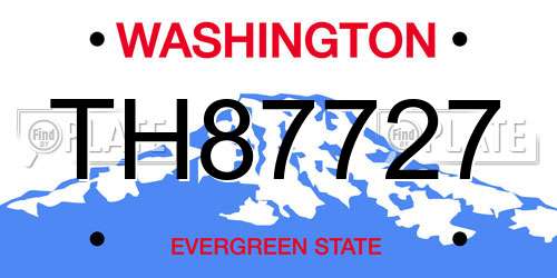 TH87727 Washington License Plate
