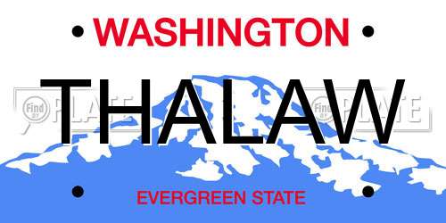 THALAW Washington License Plate