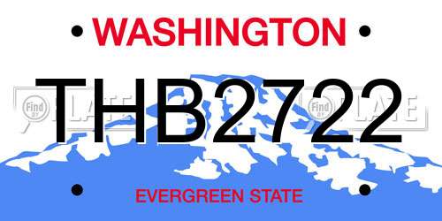 THB2722 Washington License Plate