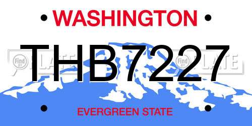 THB7227 Washington License Plate