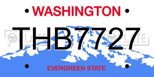 THB7727 Washington License Plate