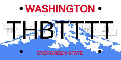 THBTTTT Washington License Plate