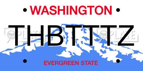 THBTTTZ Washington License Plate