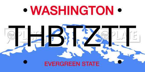 THBTZTT Washington License Plate