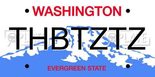 THBTZTZ Washington License Plate