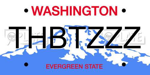 THBTZZZ Washington License Plate