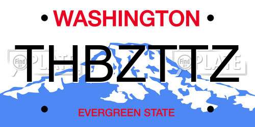 THBZTTZ Washington License Plate