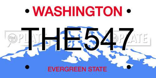 THE547 Washington License Plate