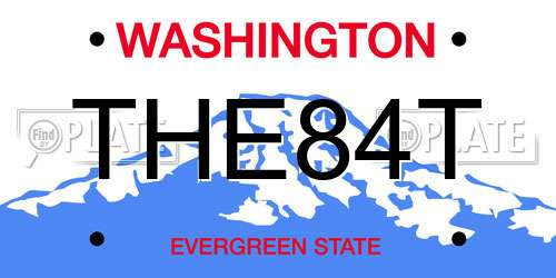 THE84T Washington License Plate