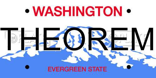 THEOREM Washington License Plate