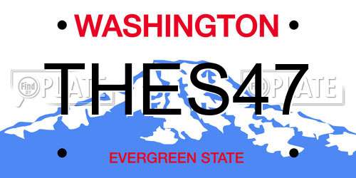 THES47 Washington License Plate