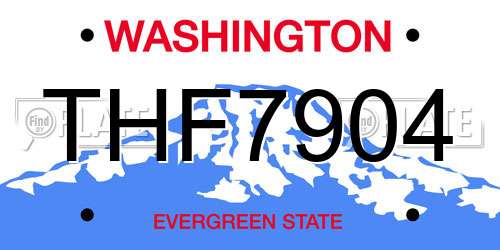 THF7904 Washington License Plate