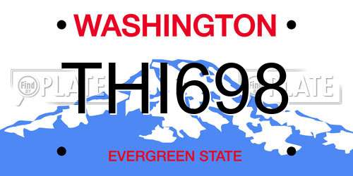 THI698 Washington License Plate