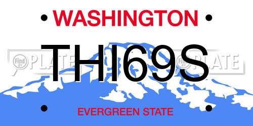 THI69S Washington License Plate