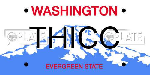 THICC Washington License Plate