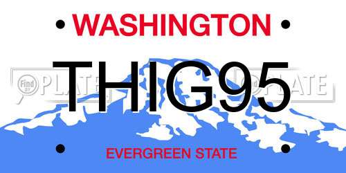 THIG95 Washington License Plate