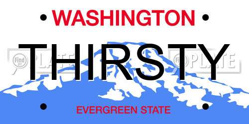 THIRSTY Washington License Plate