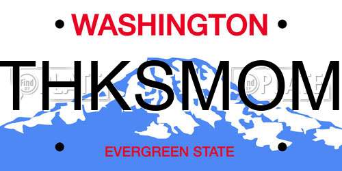 THKSMOM Washington License Plate