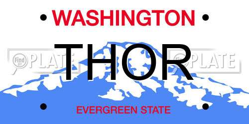 THOR Washington License Plate