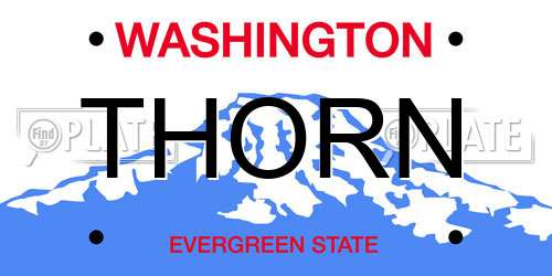THORN Washington License Plate